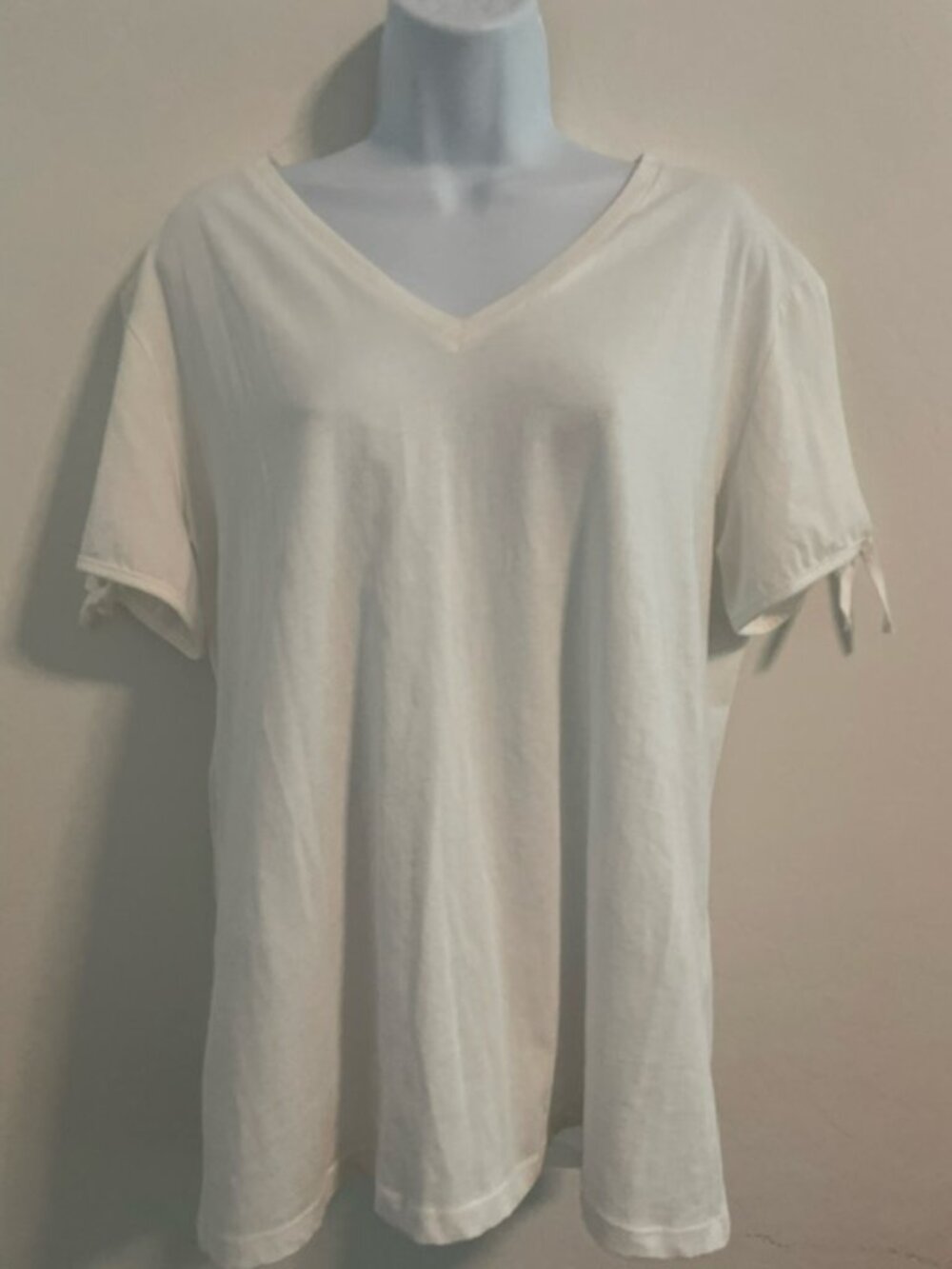 Allsaints Womens Basic V-Neck White 100% Cotton Short Sleeve T-Shirt Size M  EUC